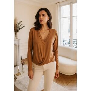 Starkx long sleeve V Neck‎ sweater Camel Color